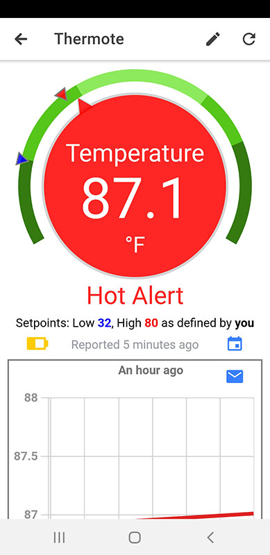 Thermote App Screenshots 2; wireless temperature sensor